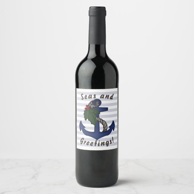 Seas et salutations ! Ancres et Étiquettes de vin  (Devant)