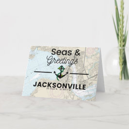 Seas & Greetings Chart - Jacksonville Feiertagskarte
