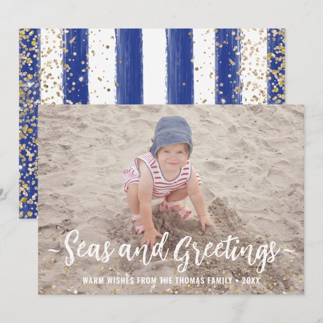 Seas & Greetings Foto Weihnachten Schöner Glitzer (Vorne/Hinten)