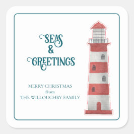 Seas & Greetings Lighthouse Sticker