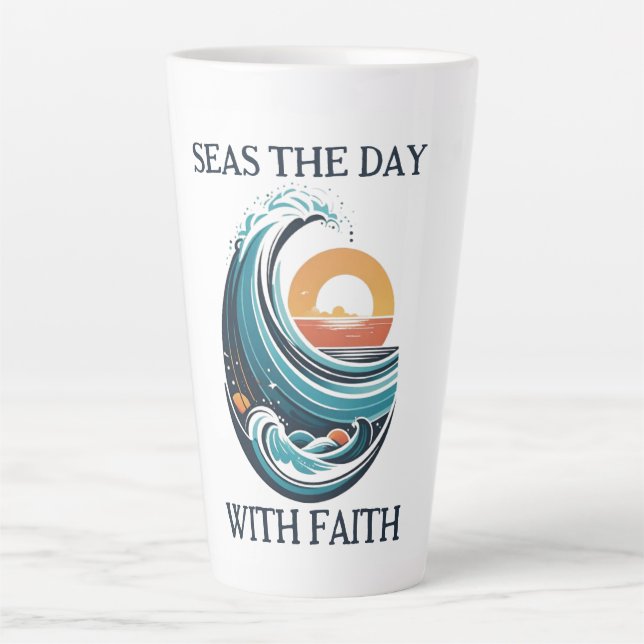 Seas Le Jour Avec La Foi Latte Mug (Devant)