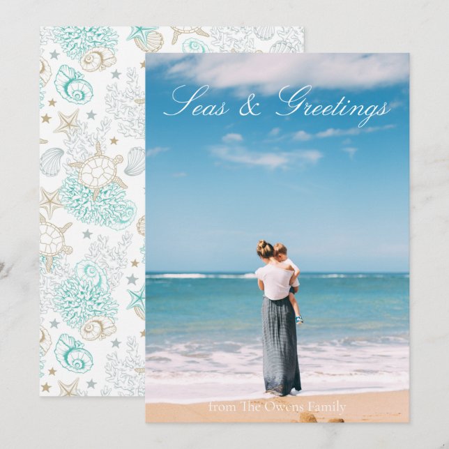 Seas Liebe Sea & Greetings Ocean Foto Flat Card (Vorne/Hinten)