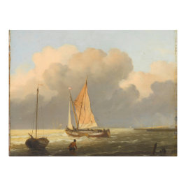 Seas off Coast, mit Spritsail Barge Poster