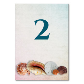Seas Seashells Tischnummer Cards