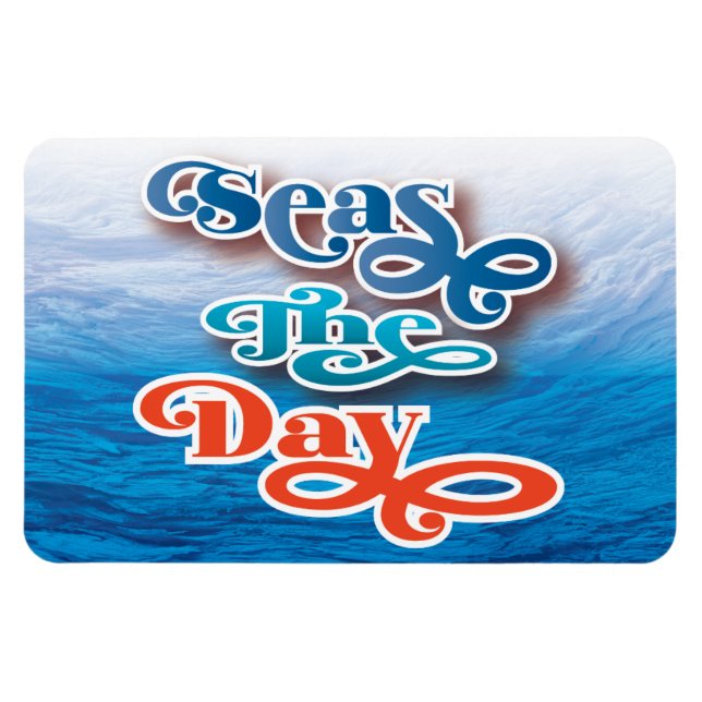 Seas The Day Beach Cruise Ship Magnet (Horizontal)