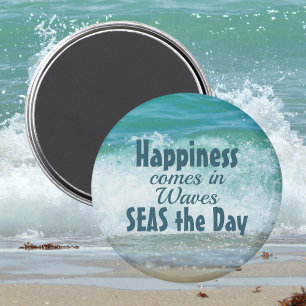SEAS the day Happiness kommt in Waves Beach Magnet