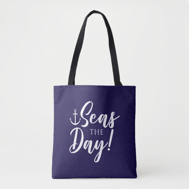 Seas the Day! nautisch Tasche (Vorderseite)