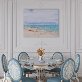 Seas The Day Quoting Fishing Boote Poster