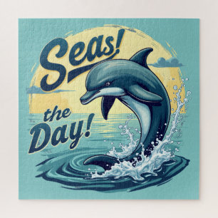 Seas the Day Retro Dolphin Ocean Ästhetik