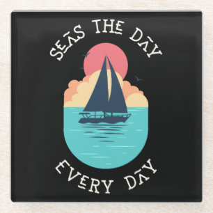 Seas the day Schwarzer Untersetzer
