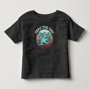 Seas The Day Summer Vibes Octopus Kleinkind T-shirt