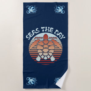 Seas The Day Summer Vibes Turtle Strandtuch