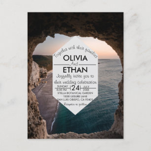 Seascape beach mariage Invitation Carte postale