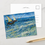 Seascape bei Saintes-Maries | Vincent Van Gogh Postkarte<br><div class="desc">Seascape in Saintes-Maries (1888) von dem niederländischen Post-Impressionisten Vincent Van Gogh. Original-Kunstwerk ist ein Ölgemälde auf der Leinwand,  das Fischerboote auf einem Ozean mit blauem Wasser zeigt. Verwenden Sie die Entwurfstools,  um einen benutzerdefinierten Text hinzuzufügen oder das Bild zu personalisieren.</div>
