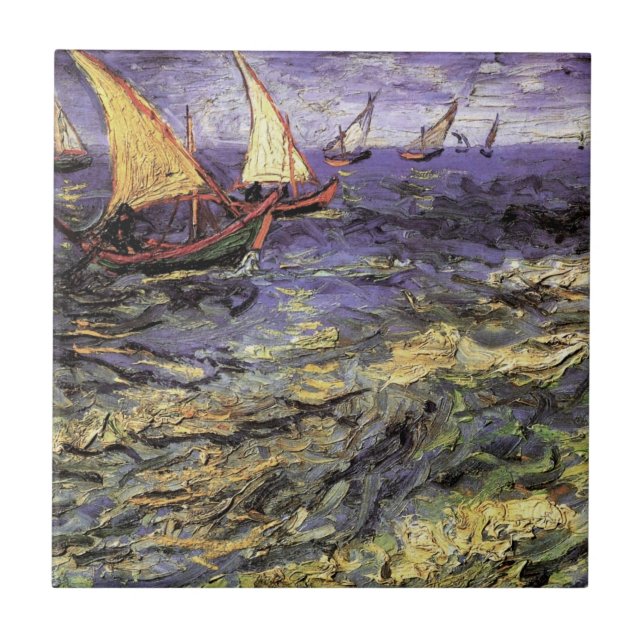Seascape bei Saintes Maries von Vincent van Gogh Fliese (Vorderseite)