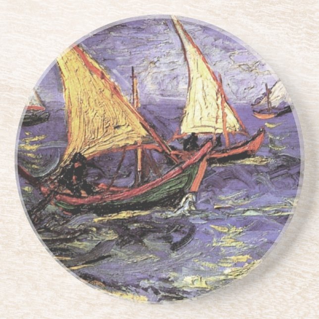 Seascape bei Saintes Maries von Vincent van Gogh Sandstein Untersetzer (Vorne)
