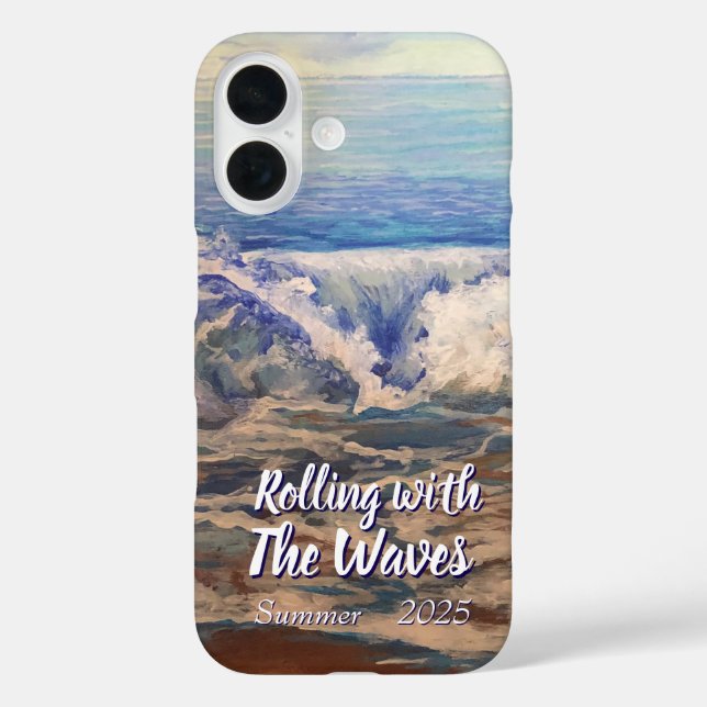 Seascape Blue Waves NATURE Personalisieren iPhone 16 Hülle (Rückseite)
