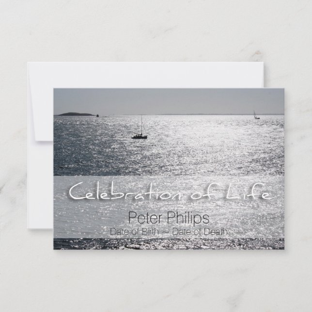 Seascape Feier der Beerdigung des Lebens Ankündigu Einladung (Vorderseite)