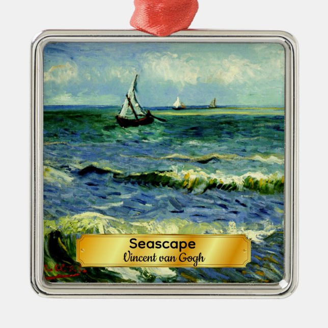 Seascape, Kunstmalerei von Van Gogh Ornament (Vorne)