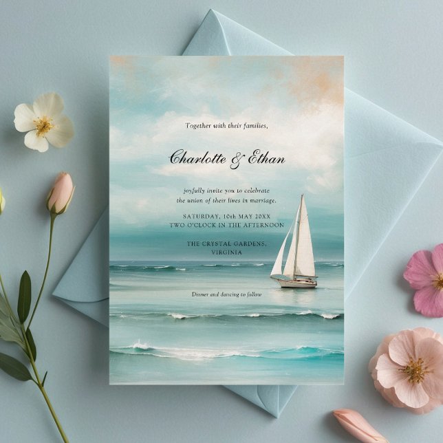 Seascape Landschaft Seascape Hochzeit Einladung (Von Creator hochgeladen)