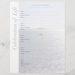 Seascape Memorial Invité Livre Classeur Pages de r