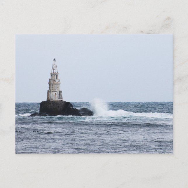 Seascape mit Leuchtturm Postkarte (Vorderseite)
