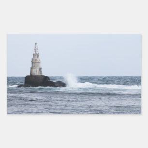 Seascape mit Leuchtturm Rechteckiger Aufkleber