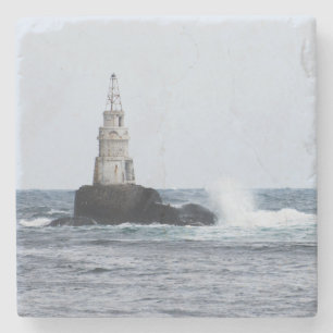 Seascape mit Leuchtturm Steinuntersetzer