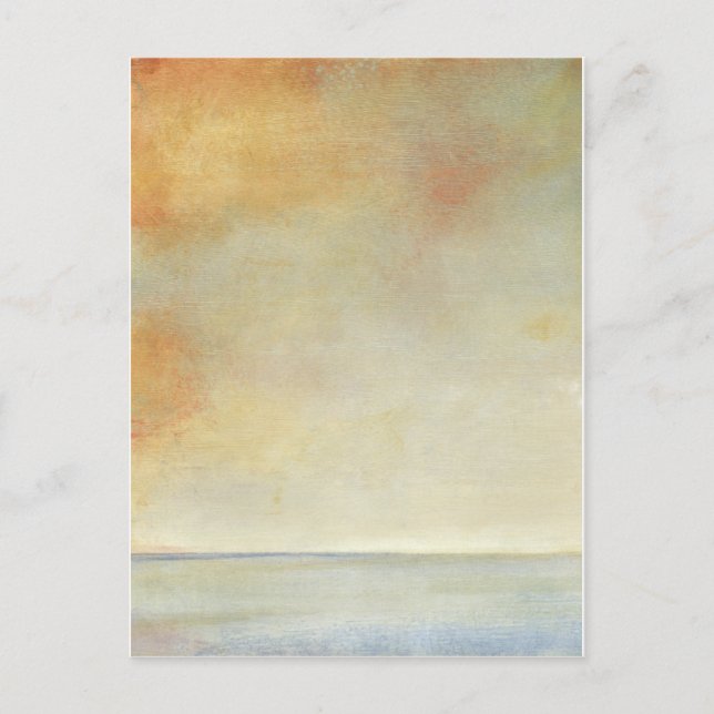 Seascape mit ruhiger Orangensonne Postkarte (Vorderseite)