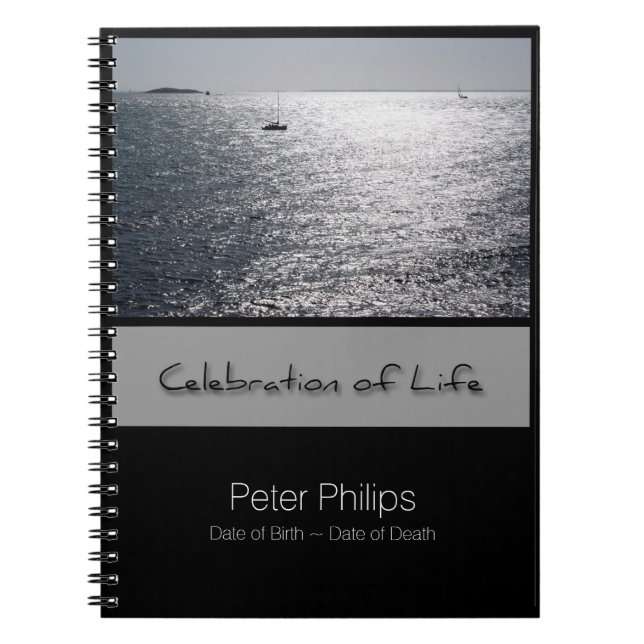 Seascape Personalisiert Memorial Gästebuch Notizblock (Vorderseite)