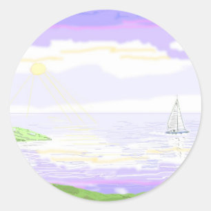 Seascape Runder Aufkleber