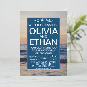 Seascape Sunset Summer Beach Hochzeit Einladung