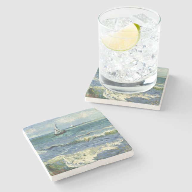 Seascape | Vincent van Gogh Steinuntersetzer (Seitenansicht)