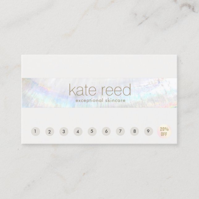 Seashell 10 Punch Kundenloyalty Termin Visitenkarte (Vorderseite)