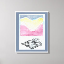 Seashell am Meer Leinwanddruck