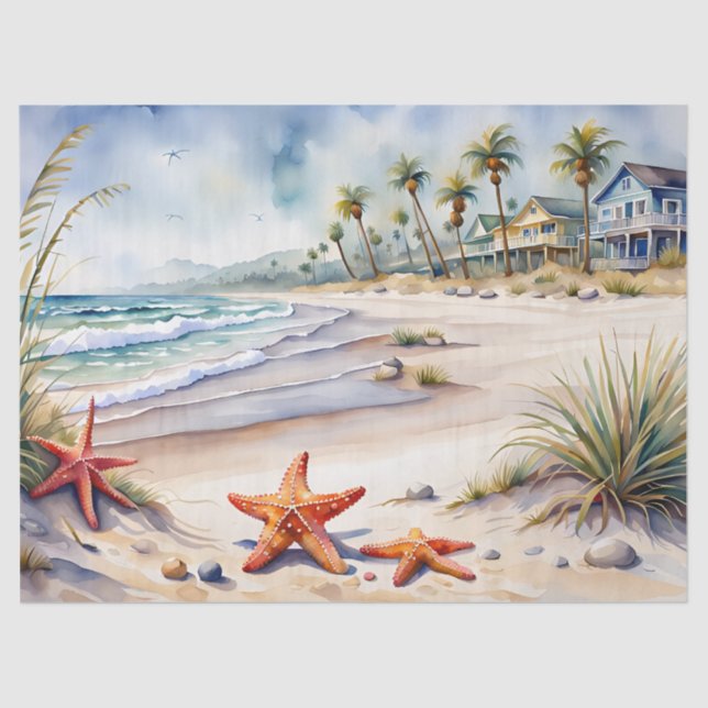 Seashell am Strand Seidenpapier (Vorderseite)