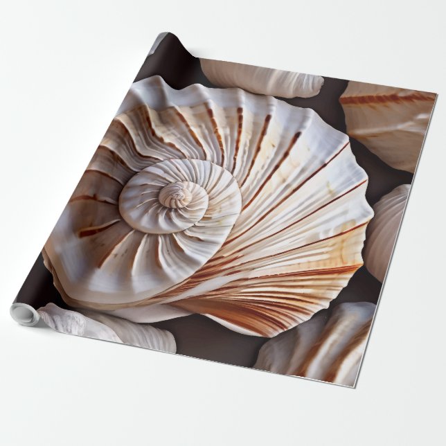 Seashell and Beach Theme Geschenkpapier (Ungerollt)