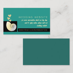 Seashell and Hearts, Beach Wedding Website Begleitkarte