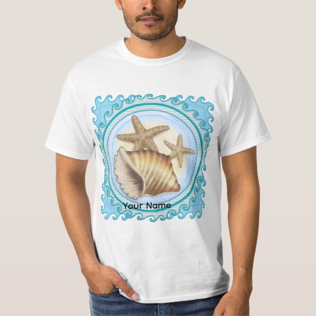 Seashell and Starfish T-Shirt (Vorderseite)