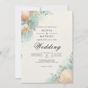 Seashell Arch Wedding Einladung