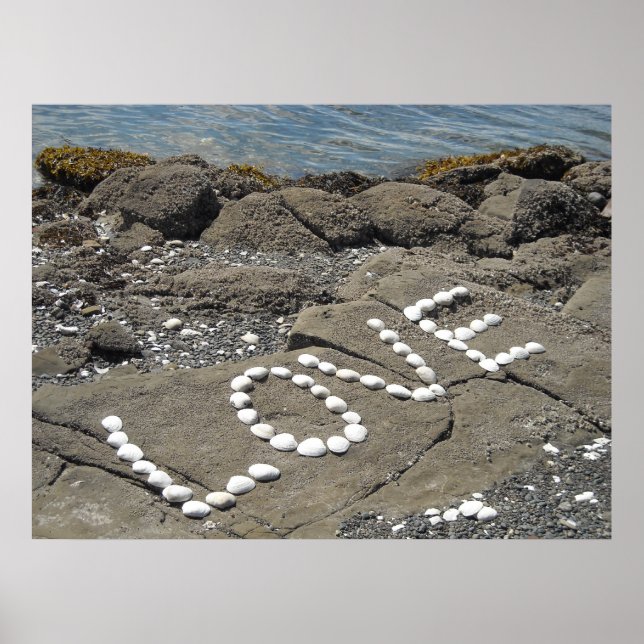 Seashell Art am Strand Poster (Vorne)