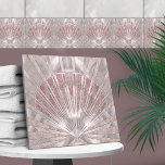 Seashell Art Deco - Misty Rose und Pearl Fliese<br><div class="desc">Seashell Art Deco - Misty Rose und Pearl</div>