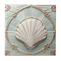 Seashell Art Nouveau Imitats Relief Mini Blue & Go
