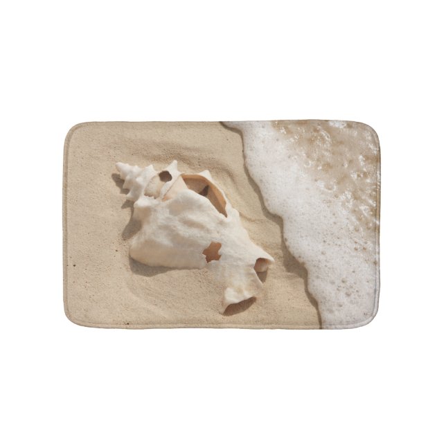 Seashell auf großartiger Türke-karibischer Insel Badematte (Vorderseite)
