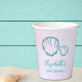 Seashell Baby Dusche Pappbecher