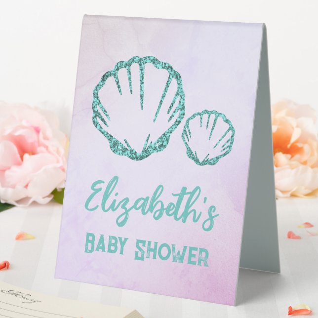 Seashell Baby Dusche Tischaufsteller (In Situ (Hochzeit))