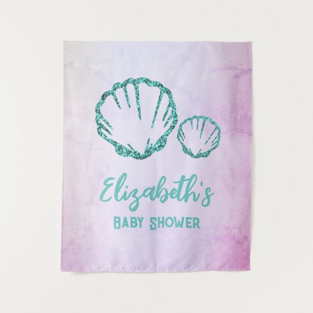 Seashell Baby Dusche Wandteppich (Vorderseite)