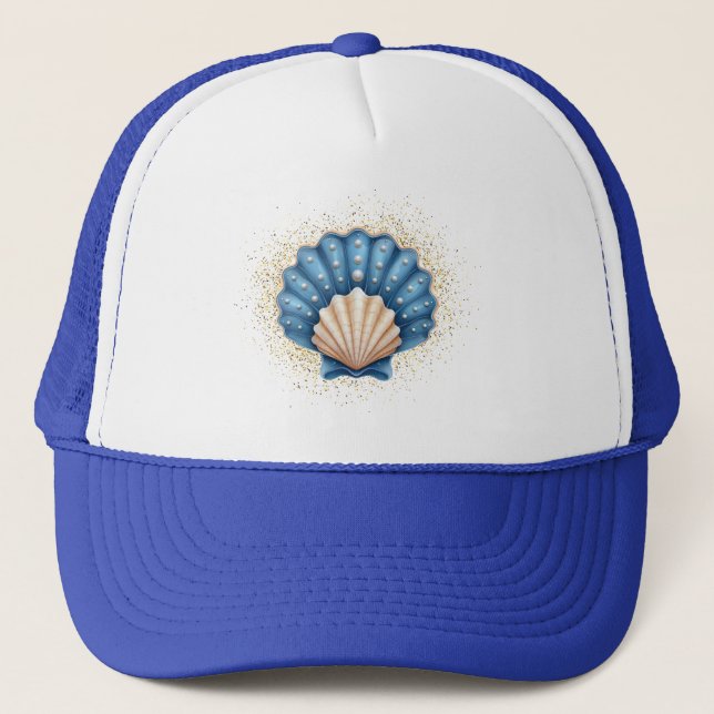 Seashell Baseball-Hut Truckerkappe (Vorderseite)