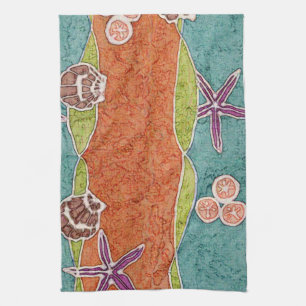 Seashell-Batik-Geschirrtuch Handtuch