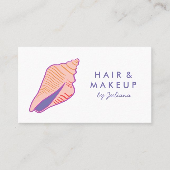 Seashell Beach Chic Elegantes Lila Rosa Visitenkarte (Vorderseite)